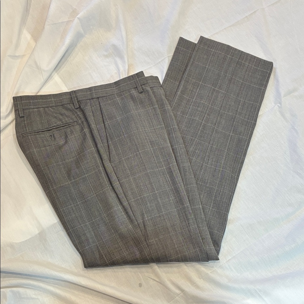 Banana Republic Plaid Tailored Slim Fit Trousers.